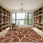 Rich Brown Agate Organic Flow Rug