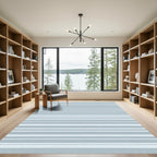 Soft Gray White Stripe Rug