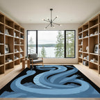 Serpentine Blue Naga Creature Aura Rug