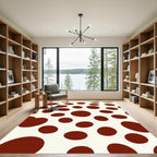 Cream Brown Polka Dot Rug