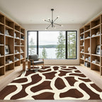 Brown Giraffe Spot Abstract Rug