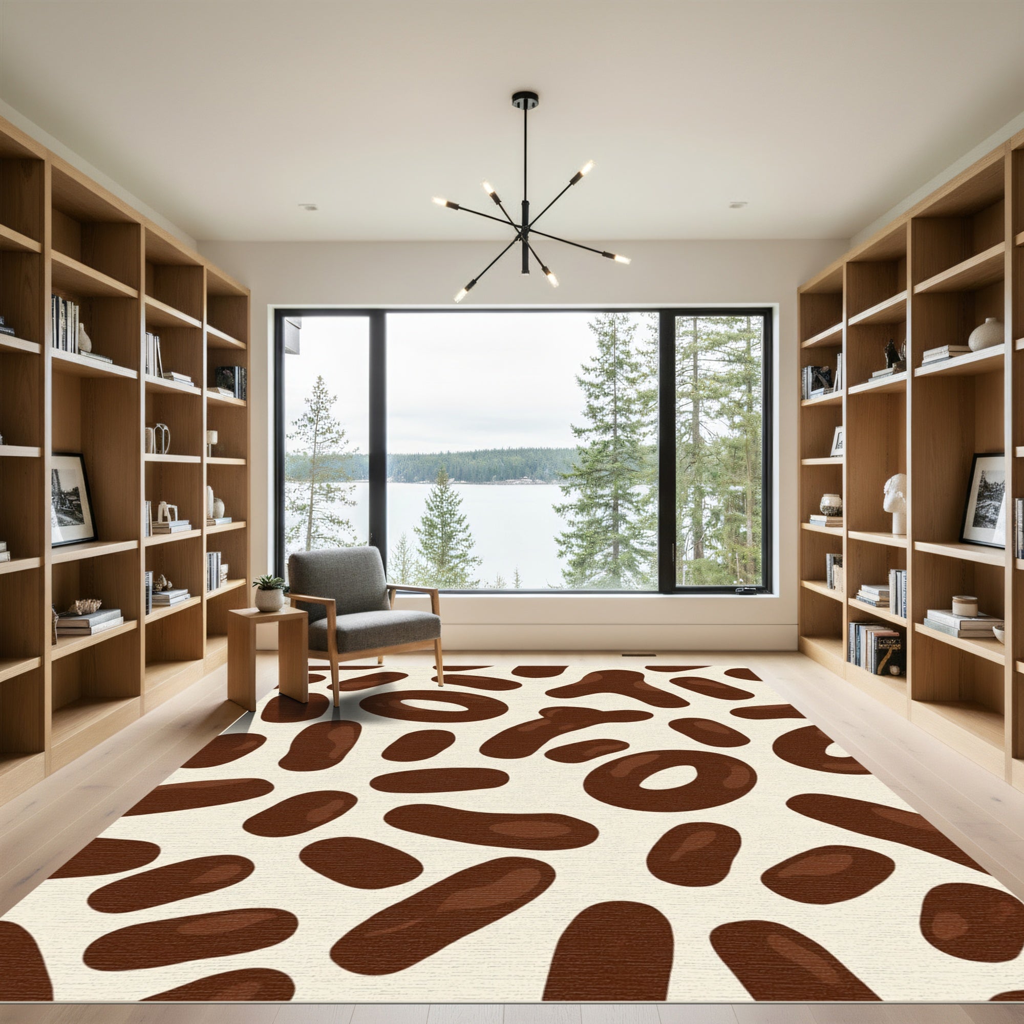 Brown Chocolate Drops Cream Background Rug