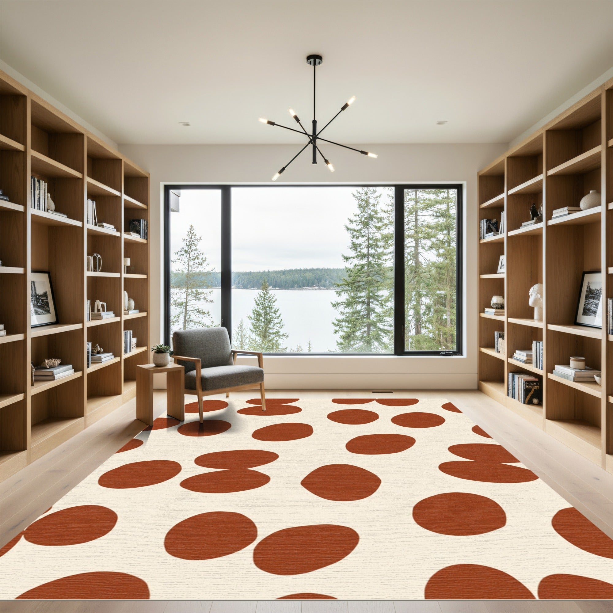 Organic Ochre Spots Contemporary Rug