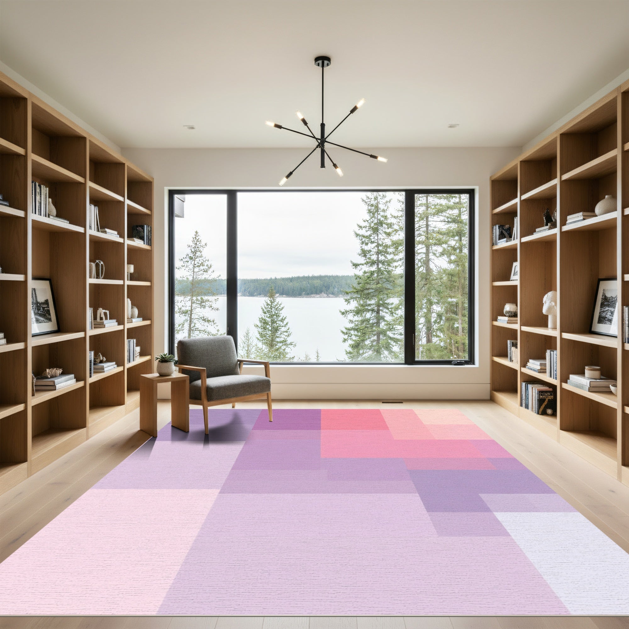 Soft Pastel Geometric Blocks Rug