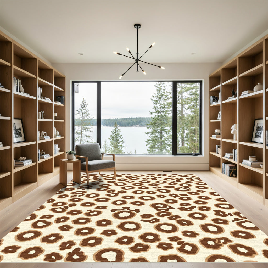 Brown Spotty Animal Print Rug