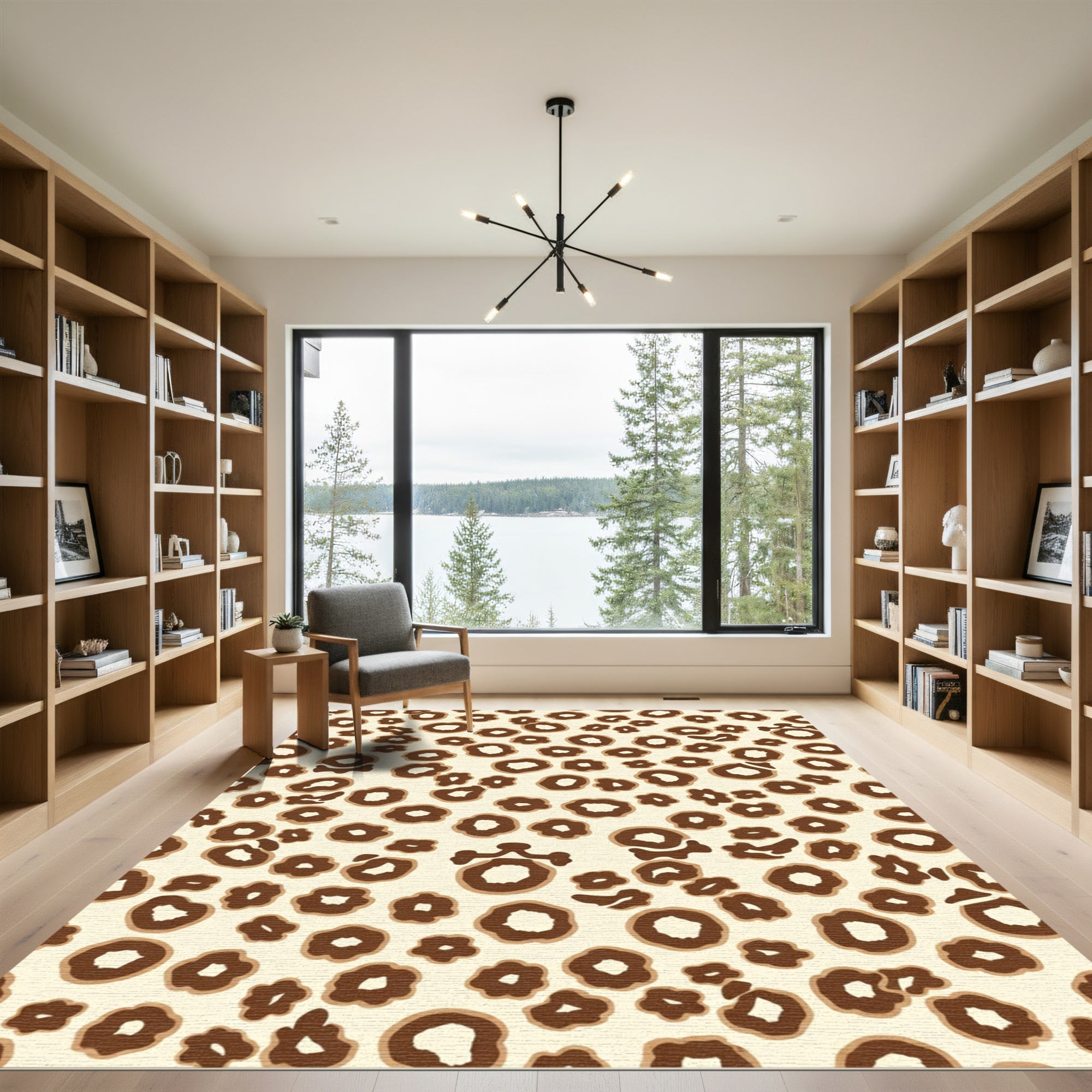Brown Spotty Animal Print Rug