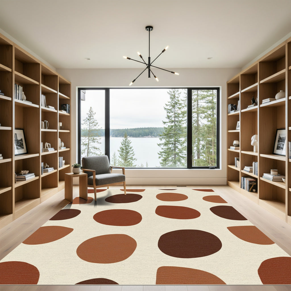 Earthy Tone Abstract Blob Rug
