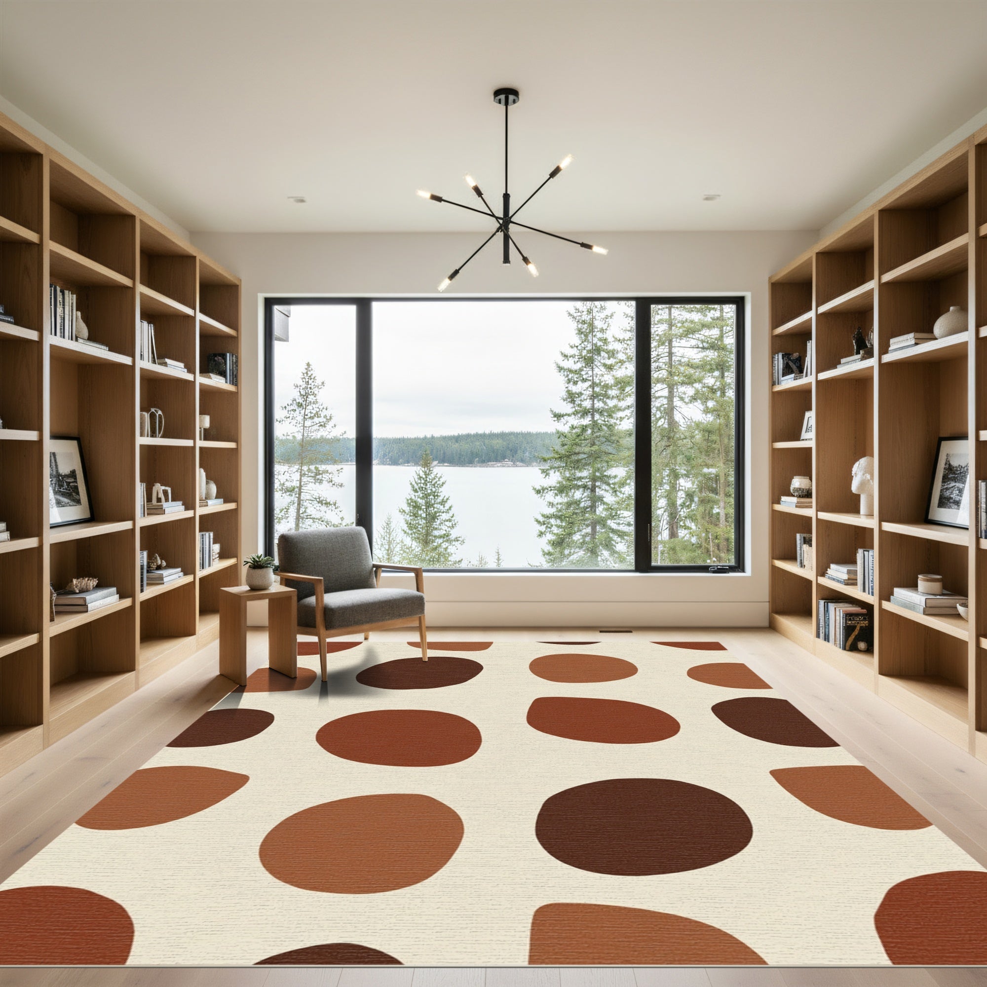 Earthy Tone Abstract Blob Rug