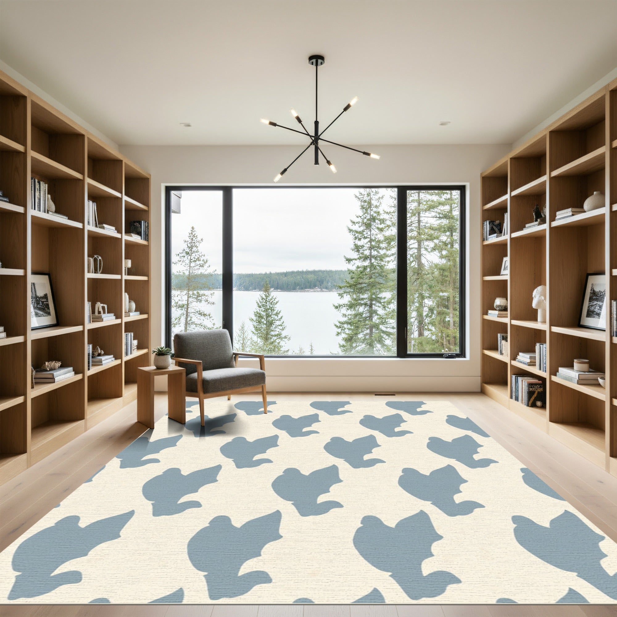 Light Blue Dove Repeat Rug