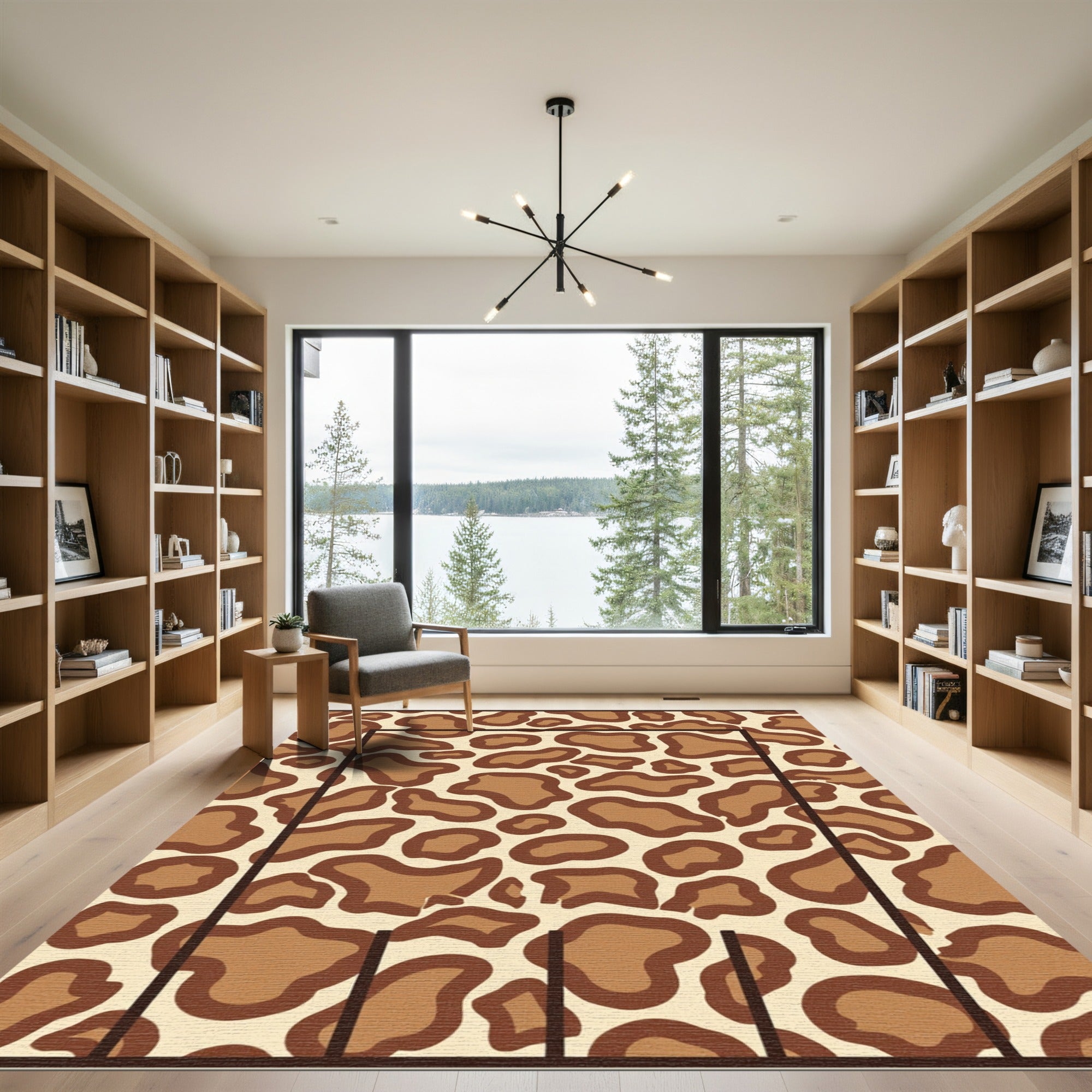 Brown Spotted Animal Hide Rug