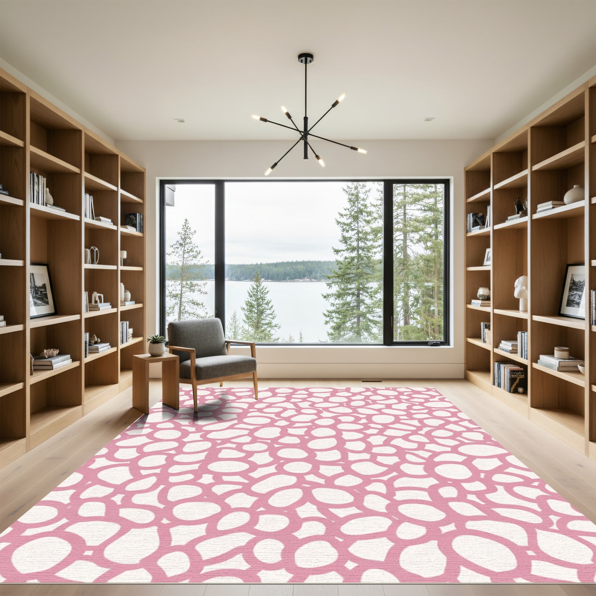 Pink Pebble Bloom Overlay Rug