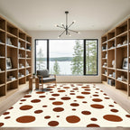 Brown Polka Dot Cream Scatter Rug