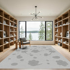 Subtle Gray Floral Scatter Rug