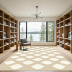 Sand White Quatrefoil Lattice Rug