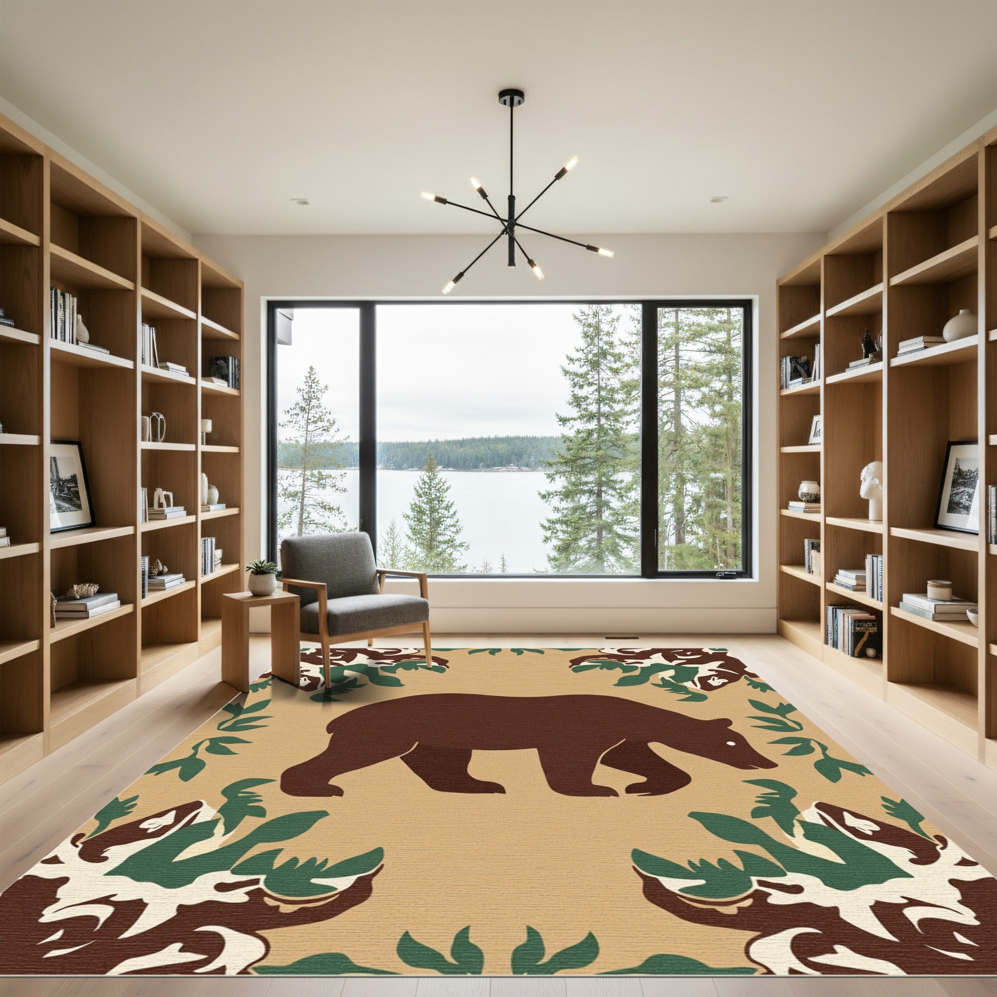 Brown Bear Forest Woodland Charm Rug