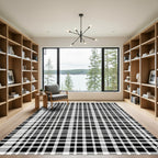 Monochrome Plaid Grid Surface Rug