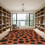 Orange Black Polka Dot Scatter Rug