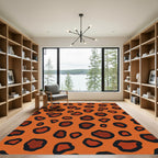 Orange Sable Spots Animal Print Rug