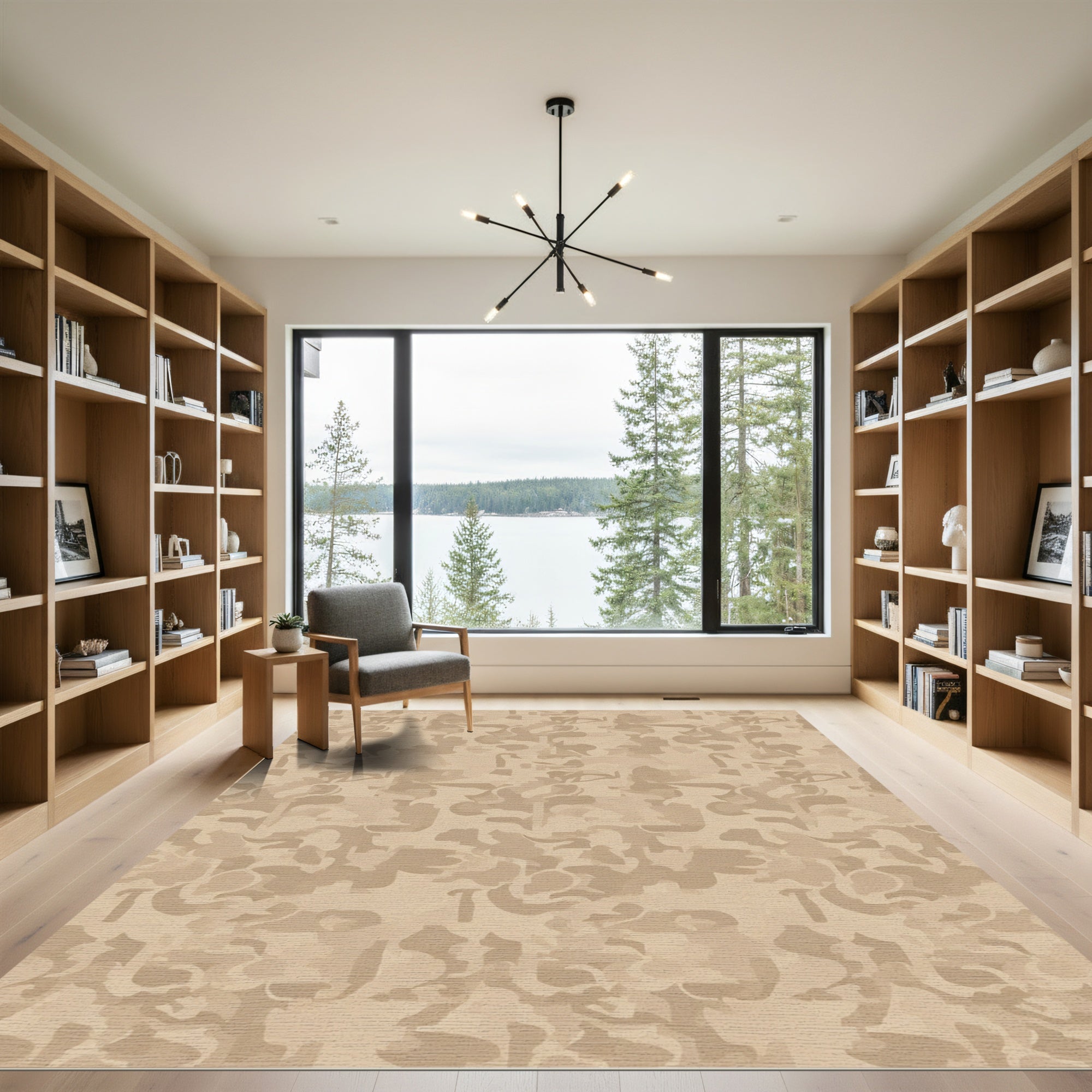 Earthy Camouflage Abstract Organic Rug