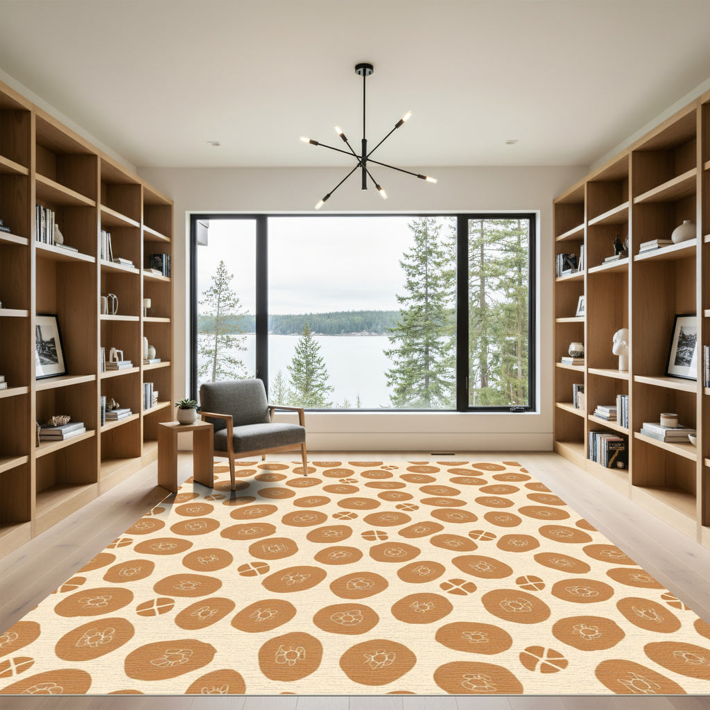 Earthy Brown Blobs Organic Flow Rug