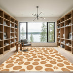 Earthy Brown Blobs Organic Flow Rug