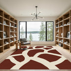 Red And Cream Giraffe Spot Rug