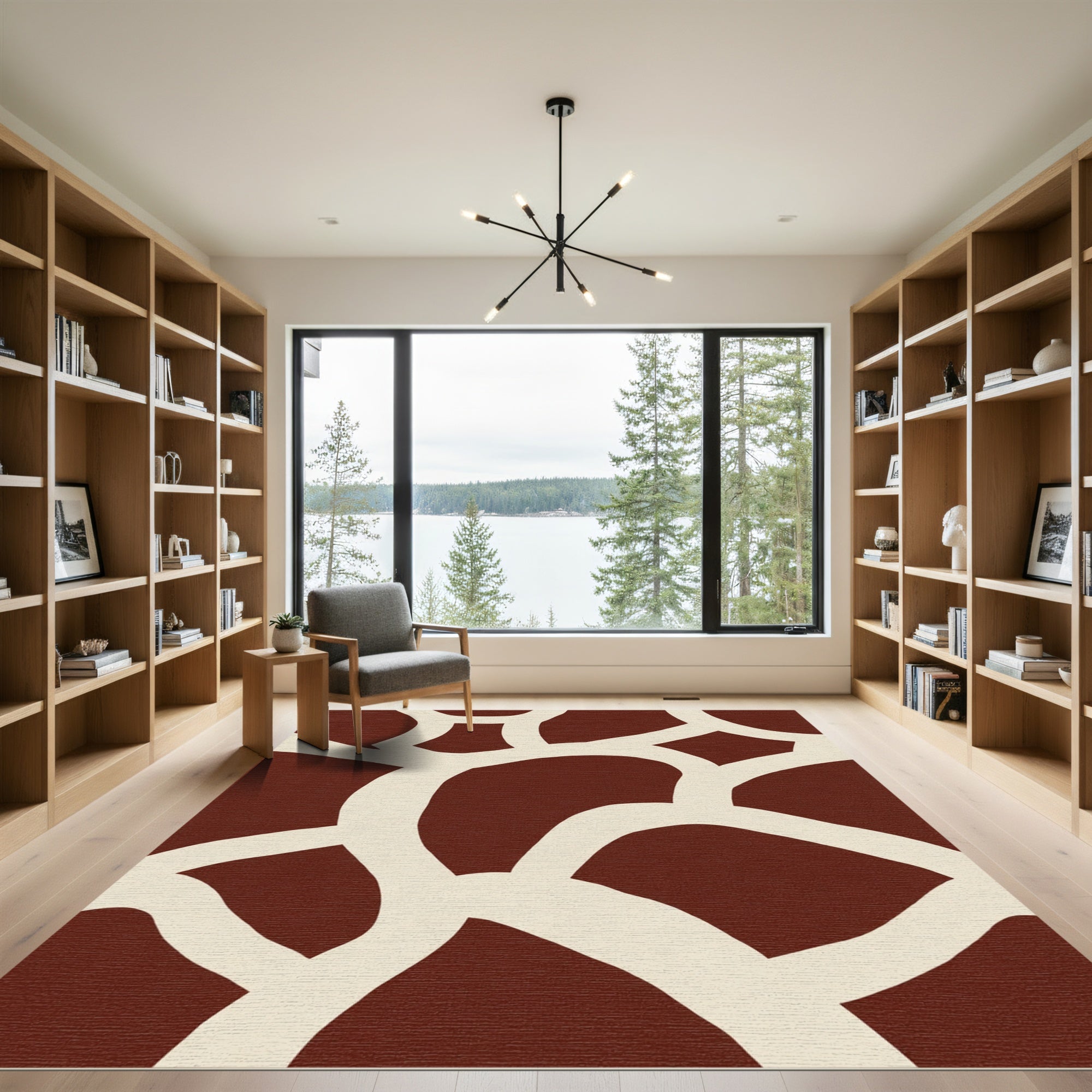Red And Cream Giraffe Spot Rug
