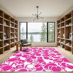 Vivid Pink Cherry Branches Abloom Rug