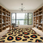 Bold Leopard Spots Terracotta Accents Rug