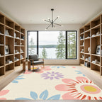 Pastel Floral Composition Garden Rug