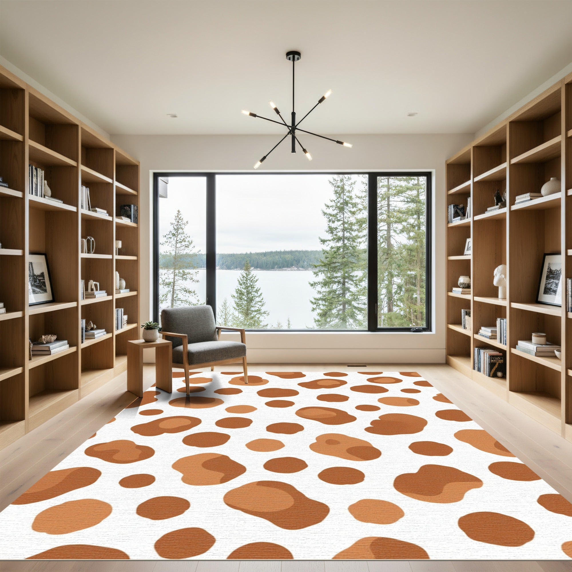 Brown Dalmation Spots Abstract Rug