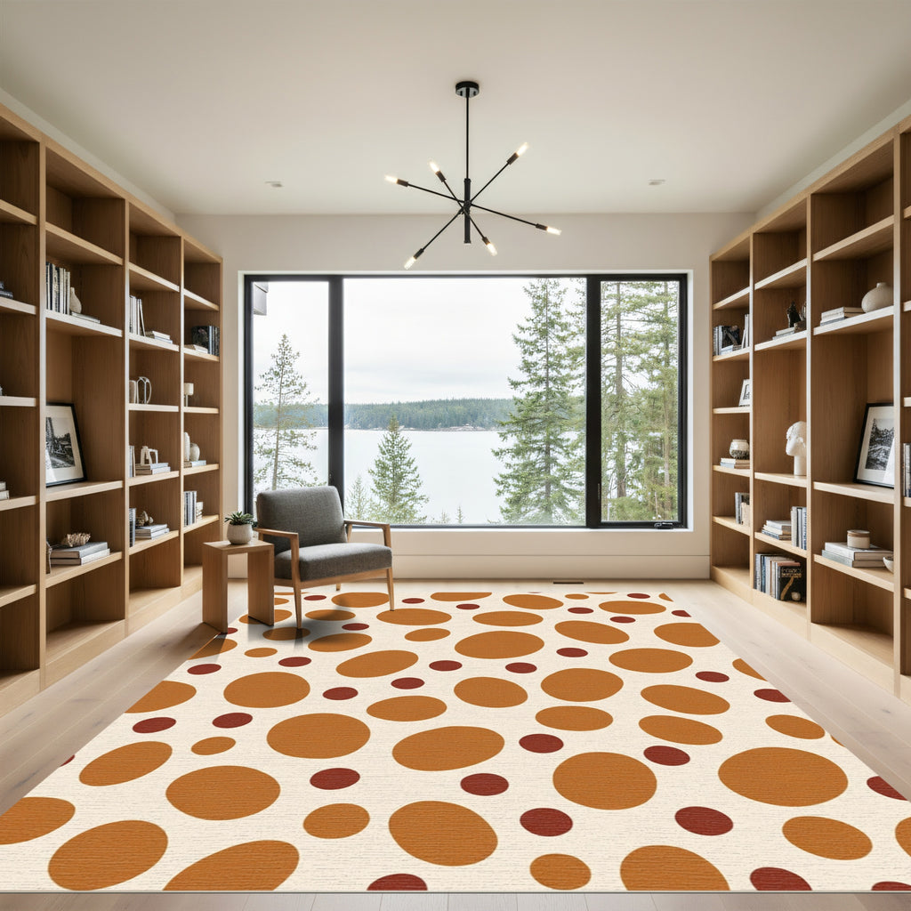 Earthy Brown Polka Dot Mix Rug
