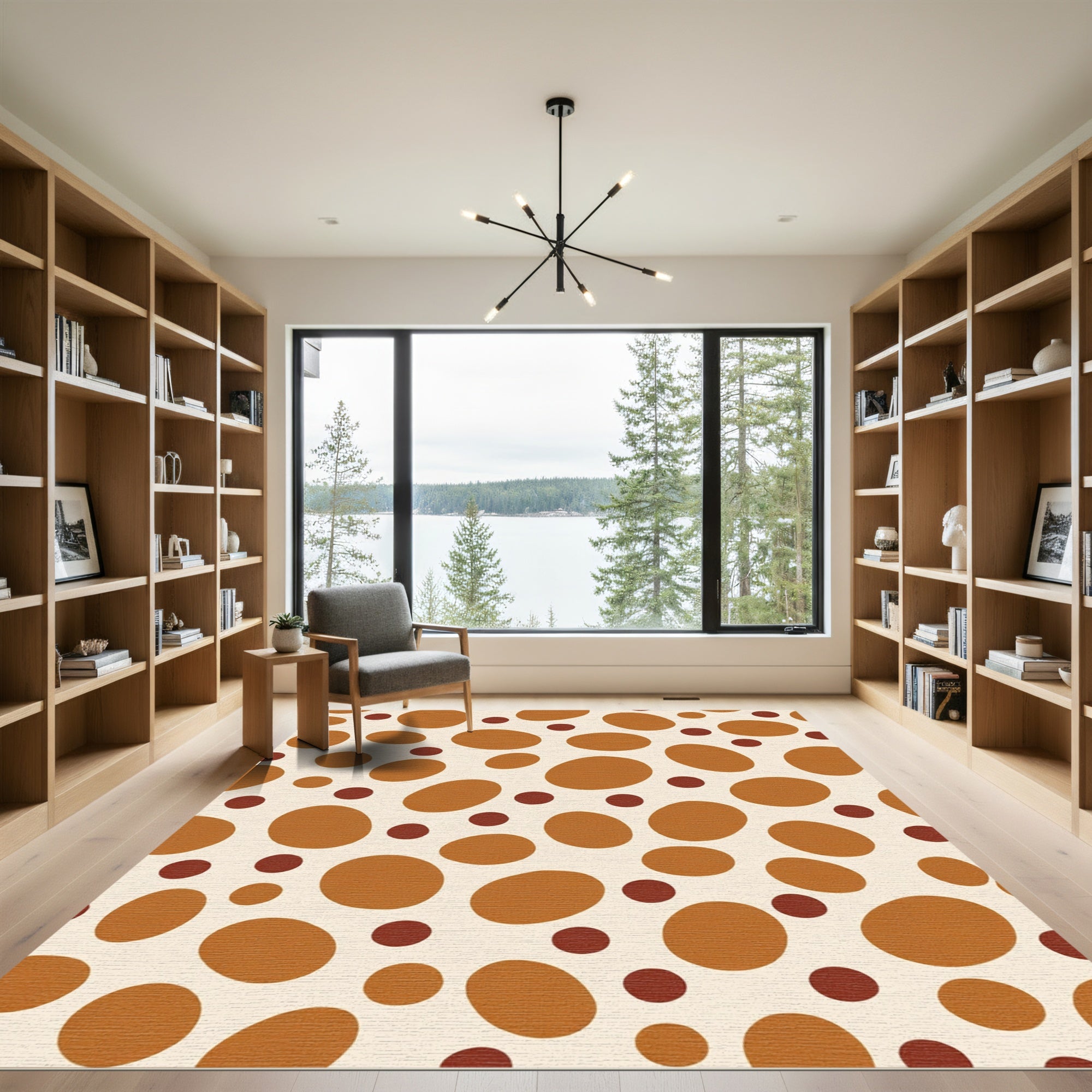 Earthy Brown Polka Dot Mix Rug