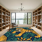 Bold Tiger Jungle Leaf Collection Rug