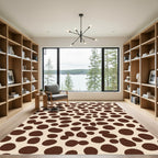 Brown Spots Scattered Cream Field Rug