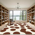 Brown Cream Abstract Blob Rug