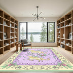Whimsical Light Yellow Unicorn Garden Rug