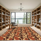 Earthy Camo Organic Fluid Shapes Rug