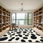Black White Spotty Organic Texture Rug