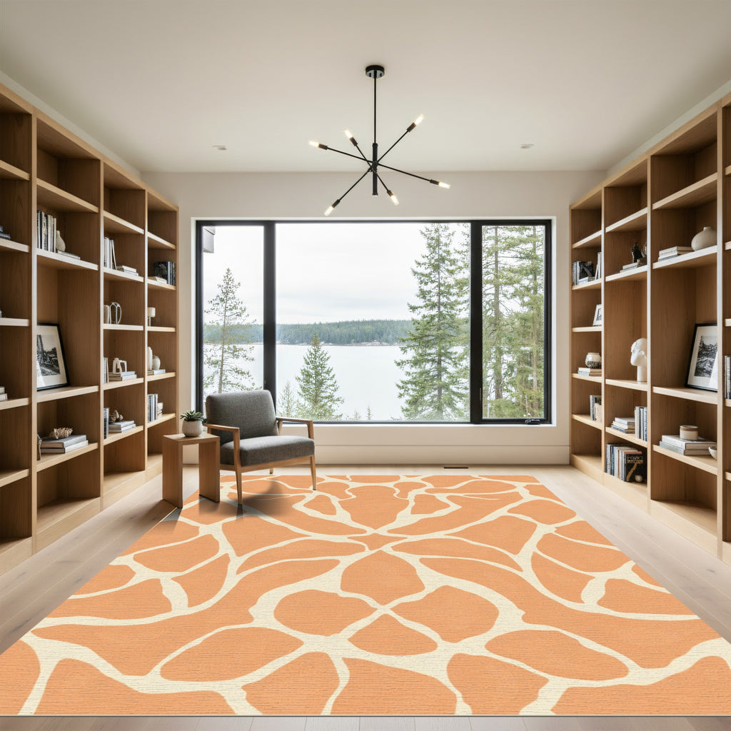 Terracotta Beige Giraffe Spot Rug