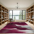 Crimson White Stardust Nebula Abstract Rug