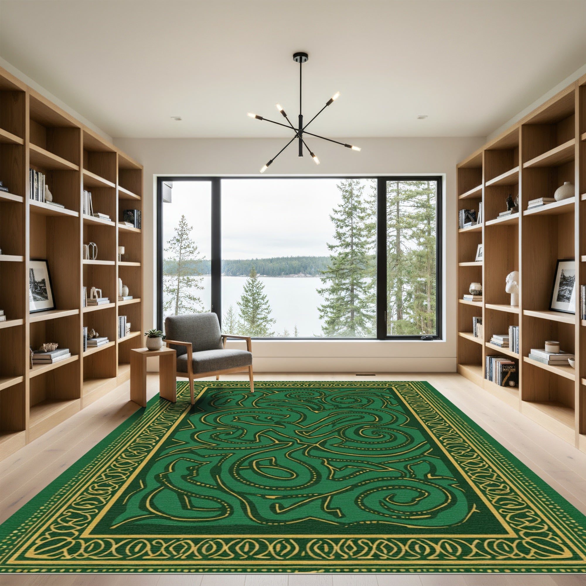 Emerald Gold Celtic Knot Rug