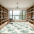 Sage Abstract Organic Splatter Flow Rug