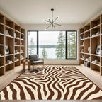Brown Cream Zebra Stripe Rug