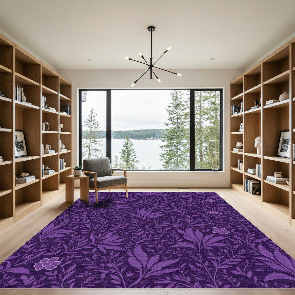 Deep Plum Botanical Garden Flourish Rug