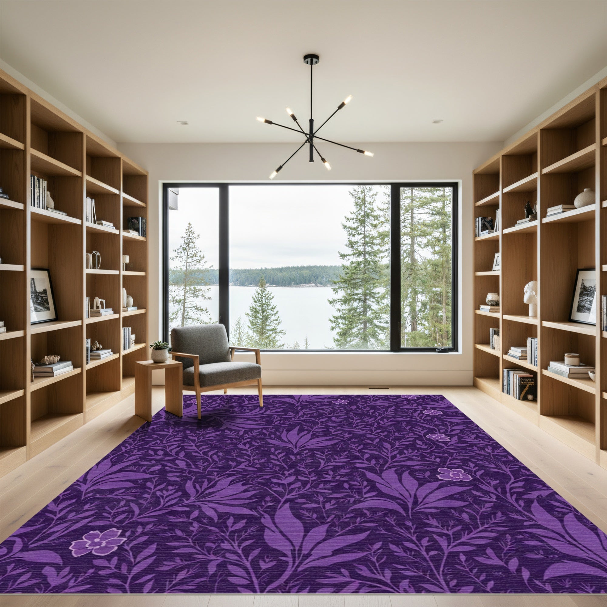 Deep Plum Botanical Garden Flourish Rug