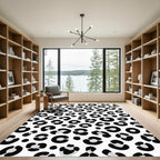Monochromatic Black White Spots Rug
