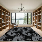 Gray Abstract Flowing Form Rug