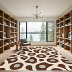 Brown Cream Gray Organic Blobs Rug