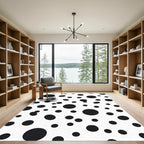 Black and White Polka Dot Scatter Rug